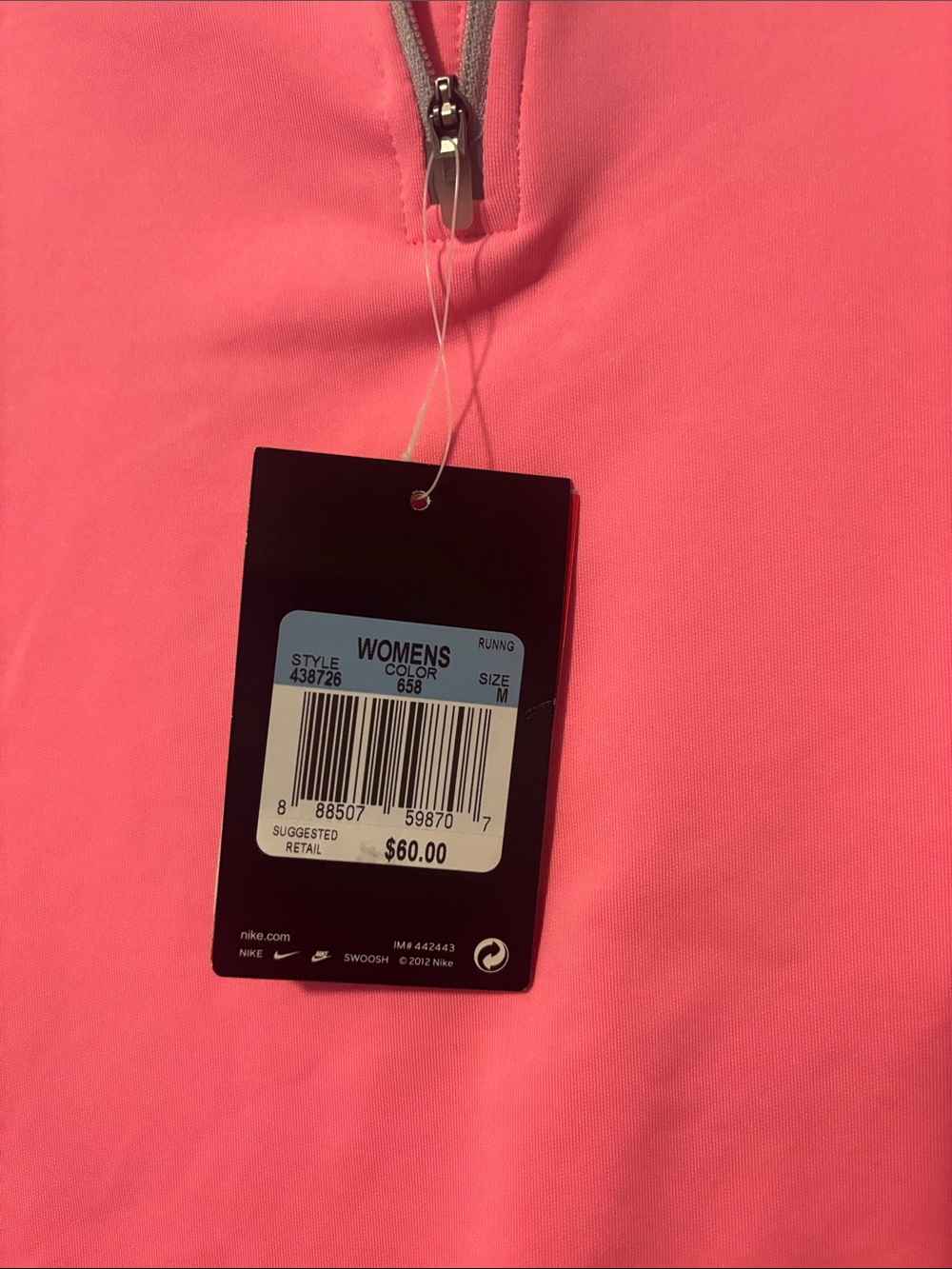 Nike Hot Pink and Black Dri-FIT 1/4 Zip Athletic Pullover - Picture 3 of 5